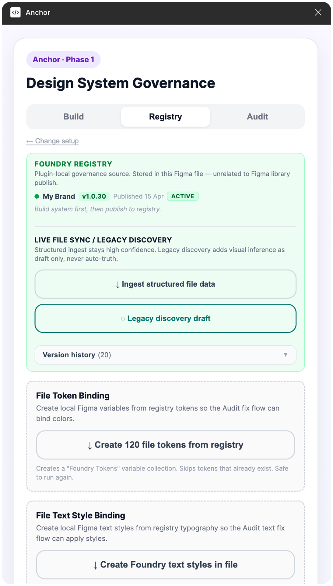 Registry stage screen